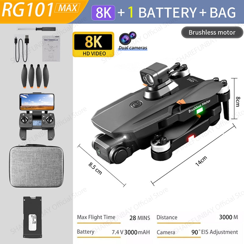 RG101 GPS Drone 8K Pro Dual HD Cam