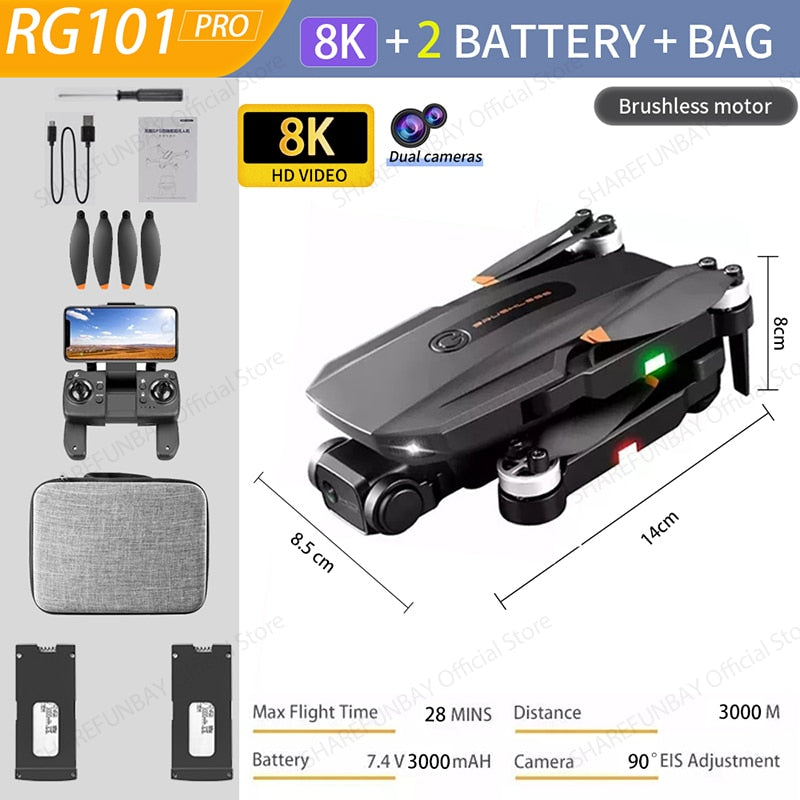 RG101 GPS Drone 8K Pro Dual HD Cam
