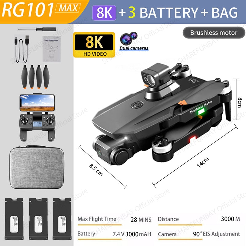 RG101 GPS Drone 8K Pro Dual HD Cam