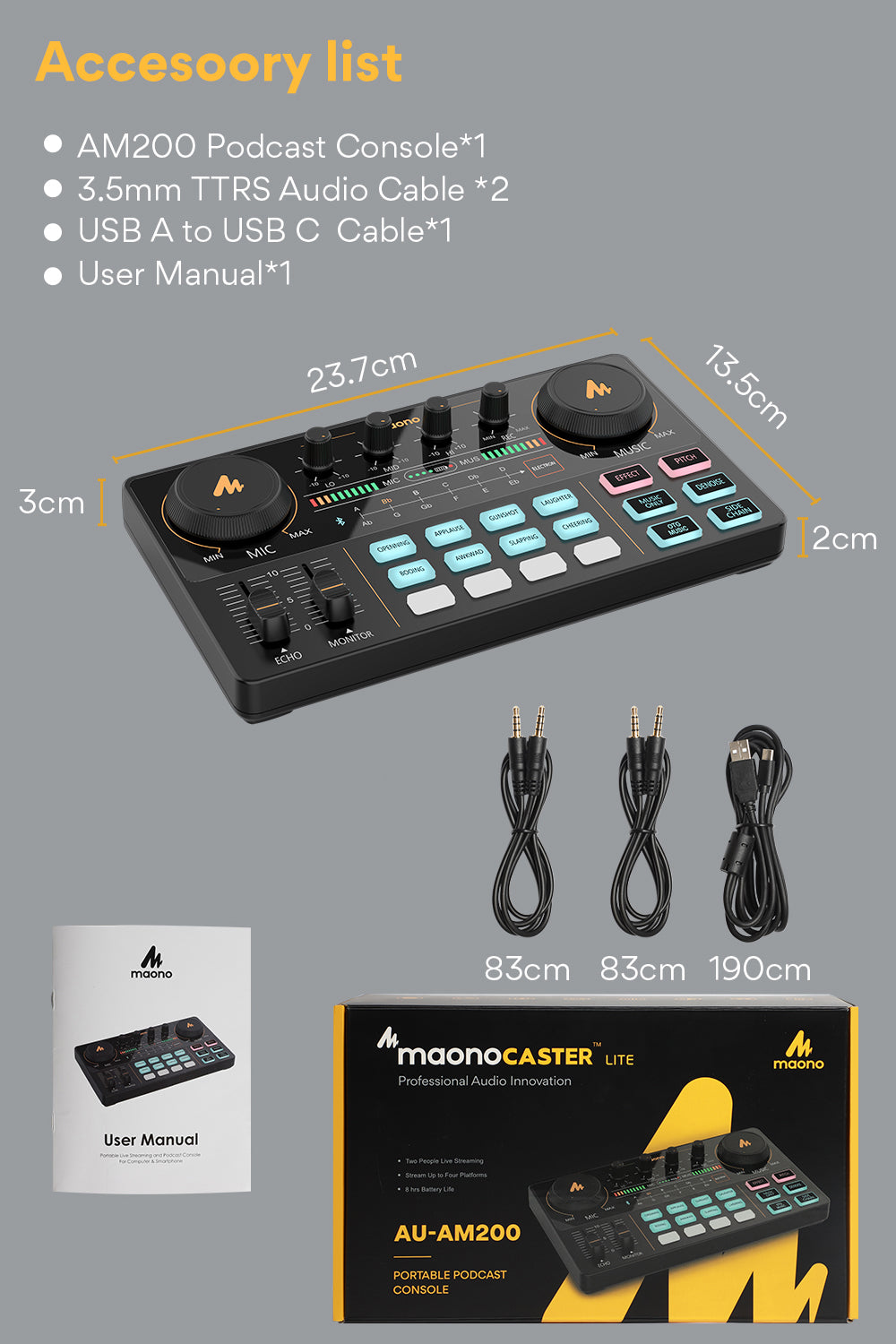 Rechargeable Microphone Mixer