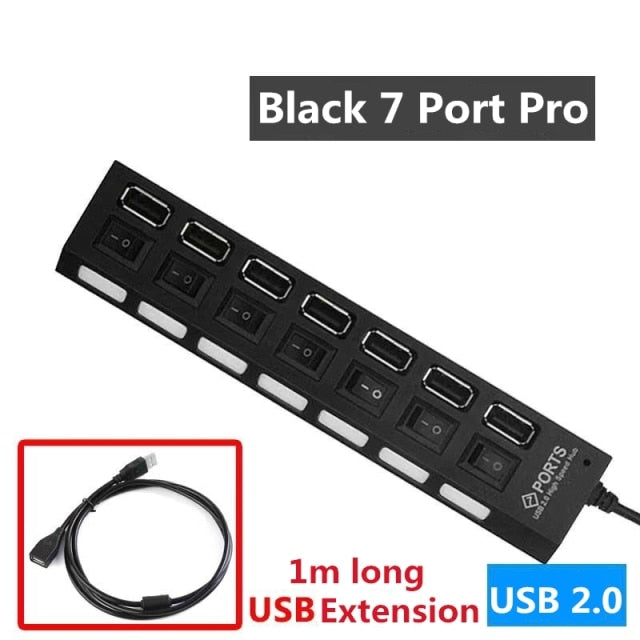 Multiple Ports High-Speed USB Hub – 7 ports
